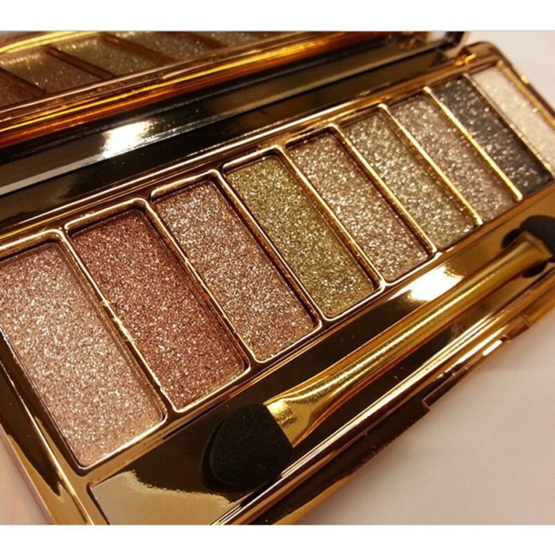 Paleta de sombras foscas com glitter