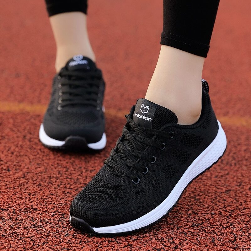 Tênis de malha respirável Sapatos femininos