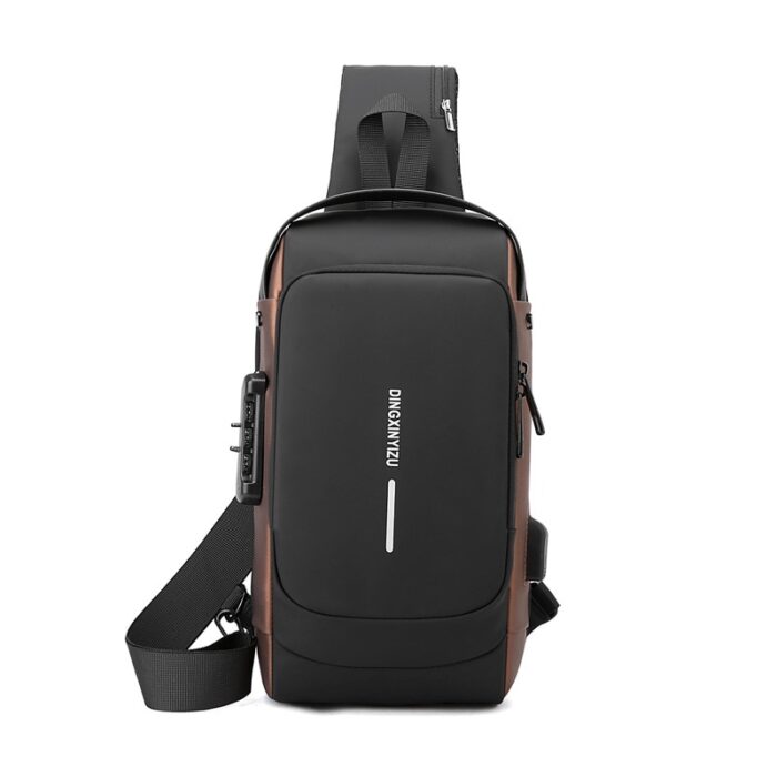 Bolsa transversal masculina Oxford à prova d'água USB - Image 7