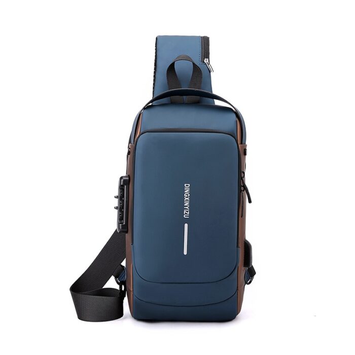 Bolsa transversal masculina Oxford à prova d'água USB - Image 5