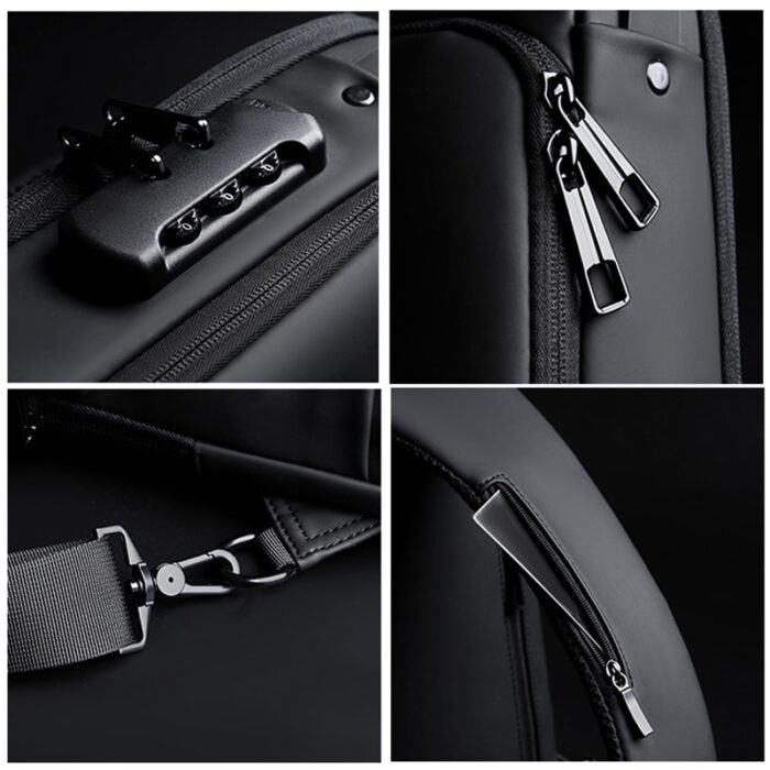Bolsa transversal masculina Oxford à prova d'água USB - Image 4
