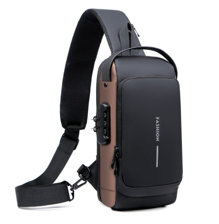 Bolsa transversal masculina Oxford à prova d'água USB - Image 3