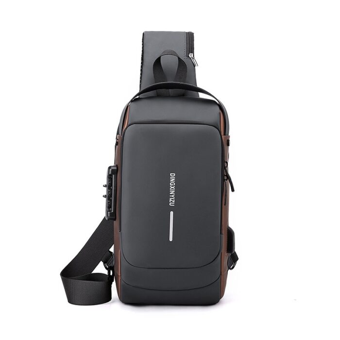 Bolsa transversal masculina Oxford à prova d'água USB - Image 6