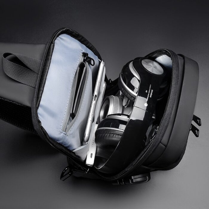 Bolsa transversal masculina Oxford à prova d'água USB - Image 9